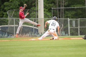 Tyler Romanik slides safely into third in Monday’s makeup game against A.C. Flora. (Photo/Kristy Kimball Massey)