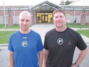 Daniel Hayes and Craig Rummel outside the Blythewood Recreation Center on Boney Road. Saturday, they launch the Blythewood chapter of F3 Nation, a free workout and fellowship program for men.