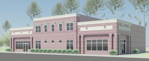 An architect’s rendition of a proposed new medical office at 121 Blythewood Road.
