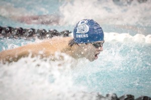 Matthew Owens works through his leg of a relay Saturday at the 4A state swim meet in Columbia. (Troy Browder/GoFlashWin.com)