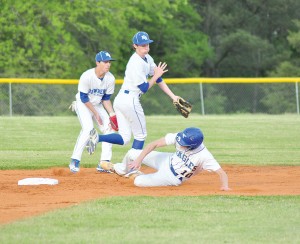 John Coleman breaks up the double play with a hard slide into second. (Photo/DeAnna Robinson)