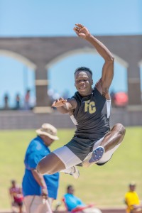 Fairfield Central’s Akyel Richmond takes the Class 2A state title in the boys long jump. (Photo/Jason Arthur)
