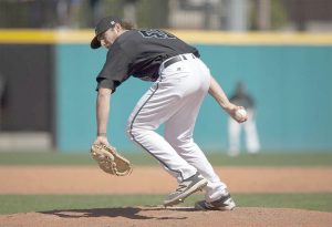 Former Blythewood Bengal and Coastal Carolina junior Andrew Beckwith at work on the hill for the Chants earlier this season. (Sun News Photo)